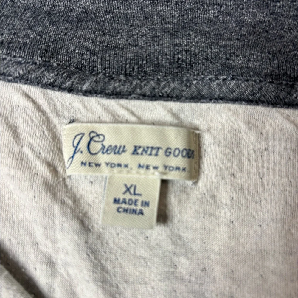 J Crew Knitgoods Mens‎ Quarter Zip Size XL Gray 100% Cotton Pullover.